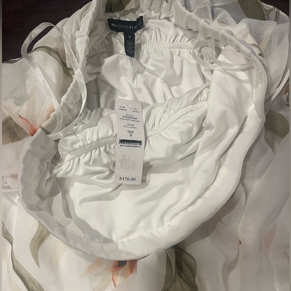 NEW White House Black Market Floral Maxi Tiered Strapless Dress Small - Picture 6 of 8